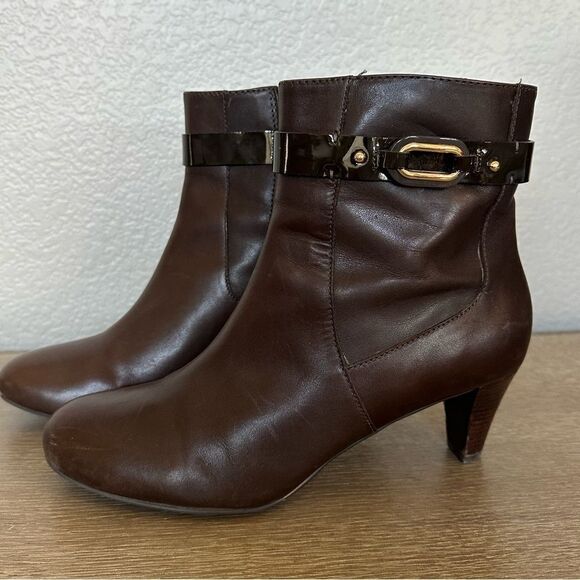 Cole Haan Nike Air Brown Leather Ankle Boots 9.5 - Picture 1 of 7